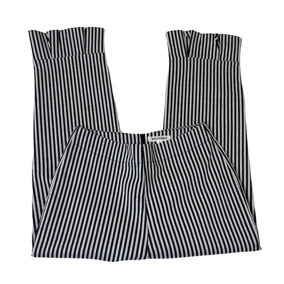 Wild Honey Striped Flutter Ruffle Hem Pants Sz S - Picture 4 of 10